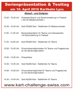 Zeitplan der Präsentation